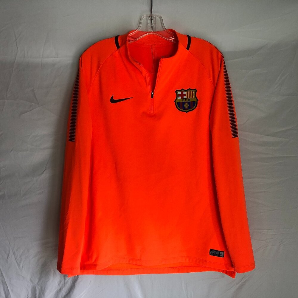 Authentic Nike FCB Barcelona Men's‎ Large Pullover 1/4 Zip Warm Up Sweatshirt